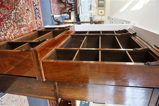 A Victorian figured walnut inverse breakfront library bookcase, W.6ft 1in. D.1ft 4in. H.7ft 6in.